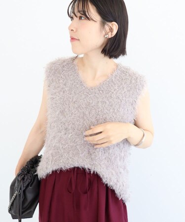 フェザーヤーンニットベスト