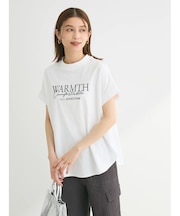 フレンチスリーブ筆記体刺繍ロゴプルオーバー