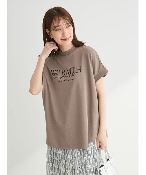 フレンチスリーブ筆記体刺繍ロゴプルオーバー