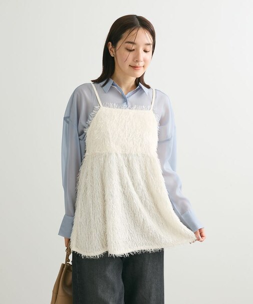 ラメフリンジカットキャミソールビスチェ