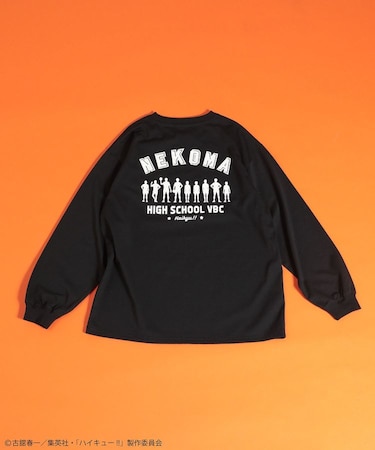 ハイキュー!! モノクロプリント音駒長袖Tシャツ