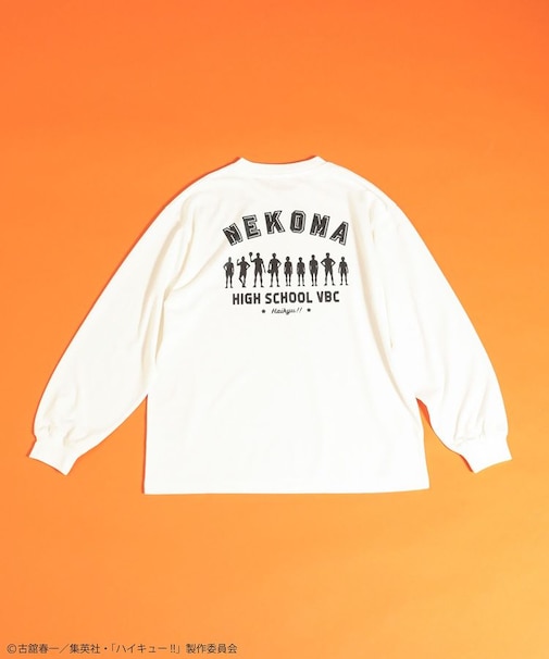 ハイキュー!! モノクロプリント音駒長袖Tシャツ