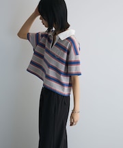 エムブレム刺繍ショートボーダーカットソー