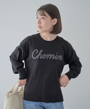 洗える さがら刺しゅうロゴニットプルオーバー