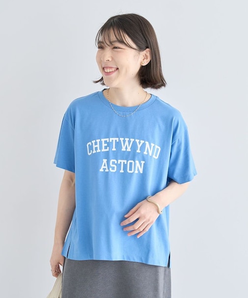 汗染み防止カレッジロゴボックスTシャツ