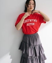 汗染み防止カレッジロゴボックスTシャツ