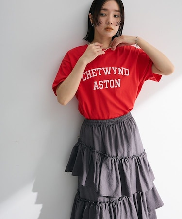 汗染み防止カレッジロゴボックスTシャツ