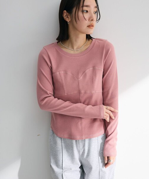 ・SUGAR SPOON ビスチェラインリブロンTEE