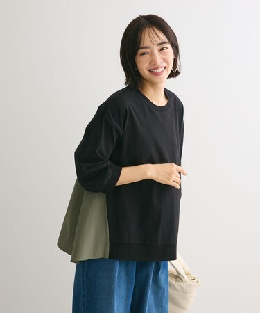 布帛切り替えフレアカットプルオーバー