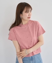 ・DOUBLE FLAGS ハート総柄刺繍TEE