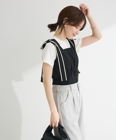 ・swing by ショルダーリボンノースリーブ