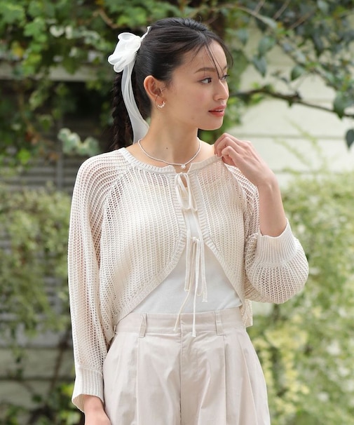 ・ELENCARE DUE 2wayメッシュカーディガン