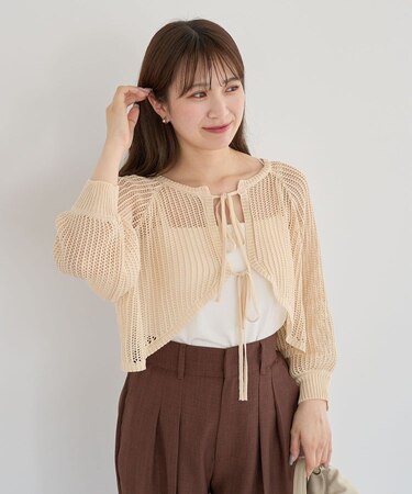 ・ELENCARE DUE 2wayメッシュカーディガン