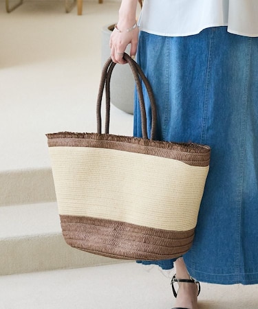 ・フリンジバイカラーブレードトート