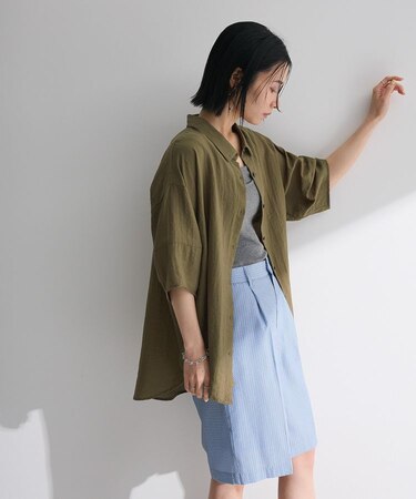・ELENCARE DUEシアーボリュームスリーブシャツ