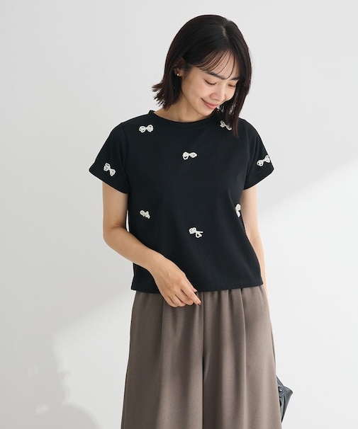 ・swing by パールリボンモチーフTEE