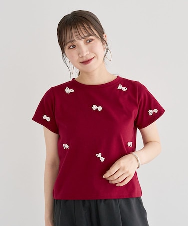 ・swing by パールリボンモチーフTEE