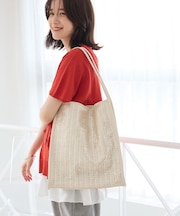 andmikkaパイピング箔雑材トートバック