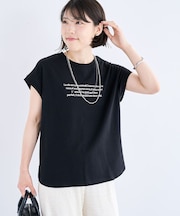 ・swing by フレンチスリーブ刺繍TEE