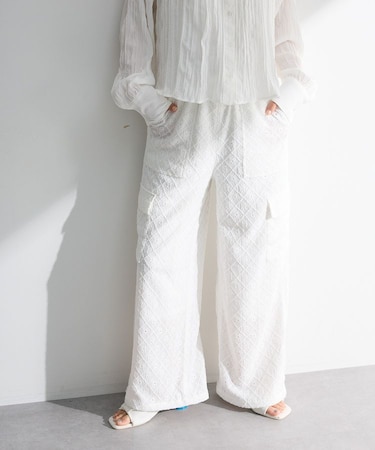 ・SUGAR SPOON カットレースカーゴパンツ