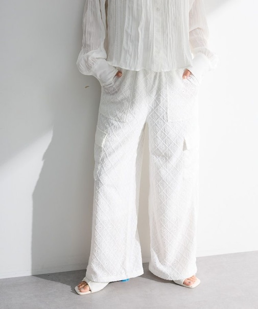 ・SUGAR SPOON カットレースカーゴパンツ