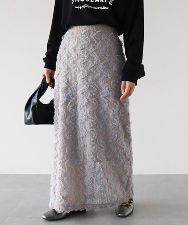 チュールフリルIラインスカート