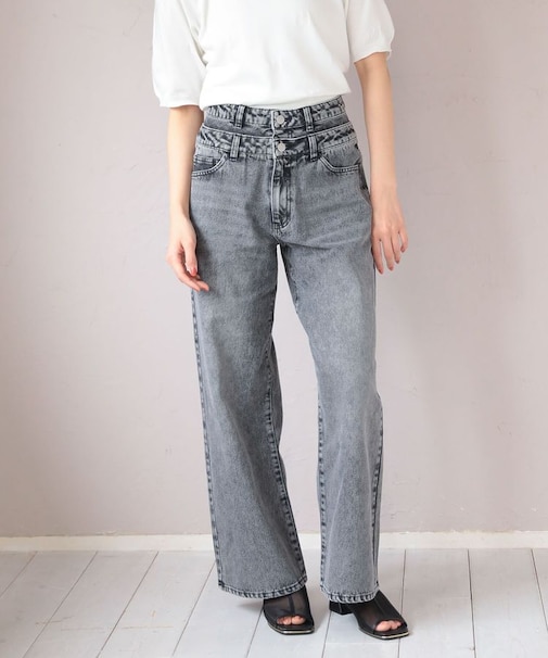 ・ELENCARE DUE Wウエストデニムパンツ