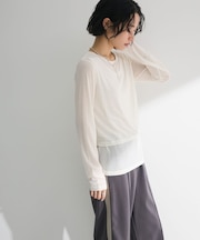 ・Petit Fleur レイヤードシアープルオーバー