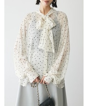 シアーボウタイブラウス