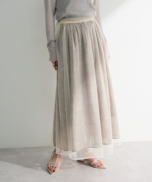 SET2点マーブル柄＋チュールスカート