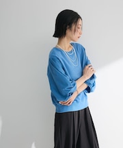 2WAY7分袖タック裾ZIPプルオーバー
