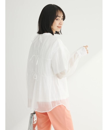 ・ELENCARE　DUE　シアーバックリボンチュニック
