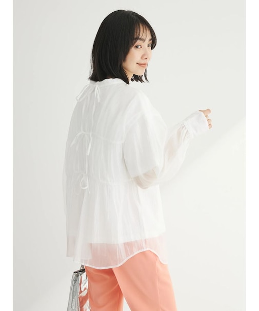 ・ELENCARE　DUE　シアーバックリボンチュニック