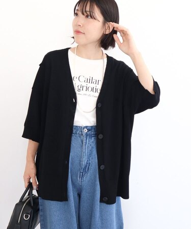 刺繍コードVネックカーディガン