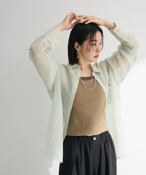 ・ELENCARE DUE ラメシアー長袖シャツ