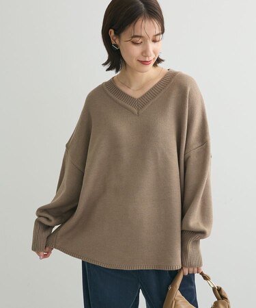 洗える Vネックニットプルオーバー