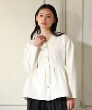 ・ANDSEARCH ペプラムニットカーディガン