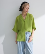 開襟シアージャケット風シャツ