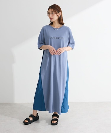 ナイロンドッキングロゴワンピース