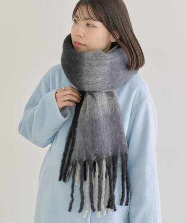 ・furry rate グラデーションチェックマフラー