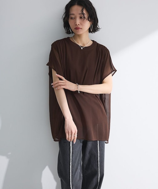 楊柳ドッキングフレンチプルオーバー