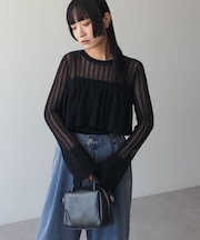 2WAY ラッフル切替ニットトップス
