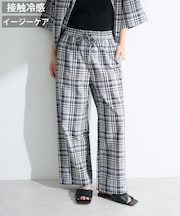綿麻混イージーワイドパンツ