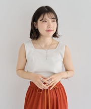前後2Way ラメリブタンクトップ