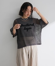 テープロゴ透かしニットプルオーバーⅡ