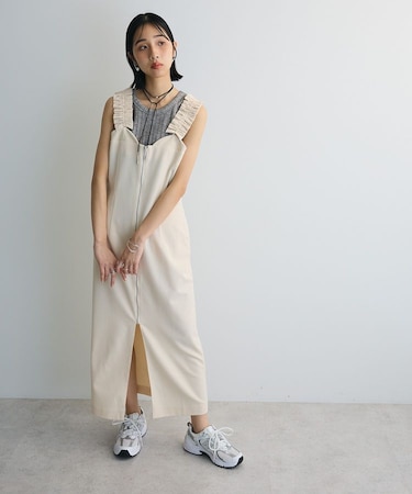 フロントジップキャミワンピース