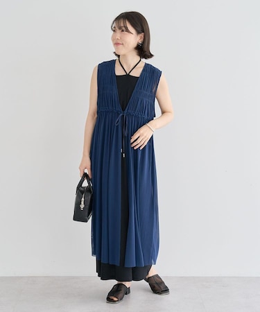 メッシュシャーリングレイヤーワンピース