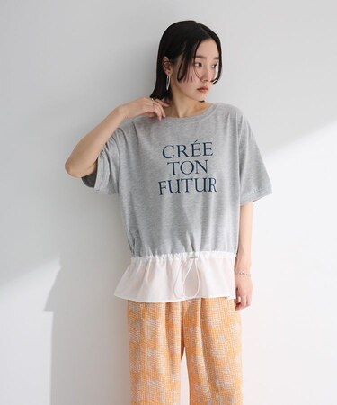 ウエストドロストドッキングロゴプルオーバー