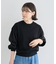 袖光沢ドッキングニットプルオーバー