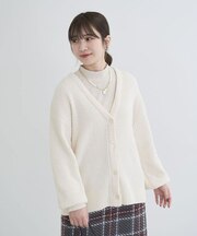 ベロアモールVネックカーディガン